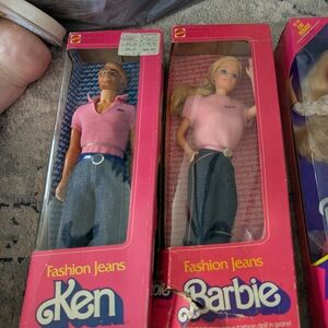 Vintage 1980's Fashion Jeans Ken and Barbie Dolls Set